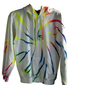 Dream side Unisex tie-dye hoodie sweatshirt pullover, Y2K Inspired Sz M
